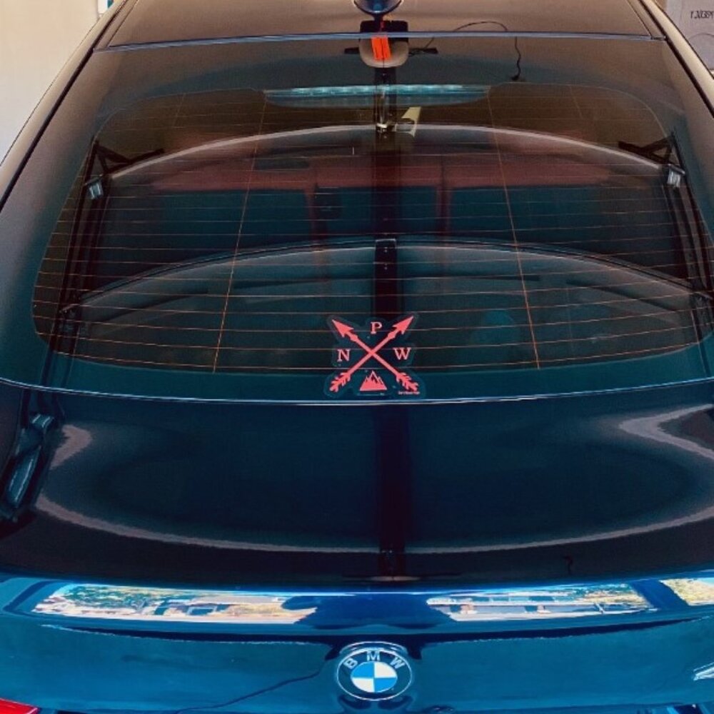 PNW ARROWS Clear Vinyl Decal in Red